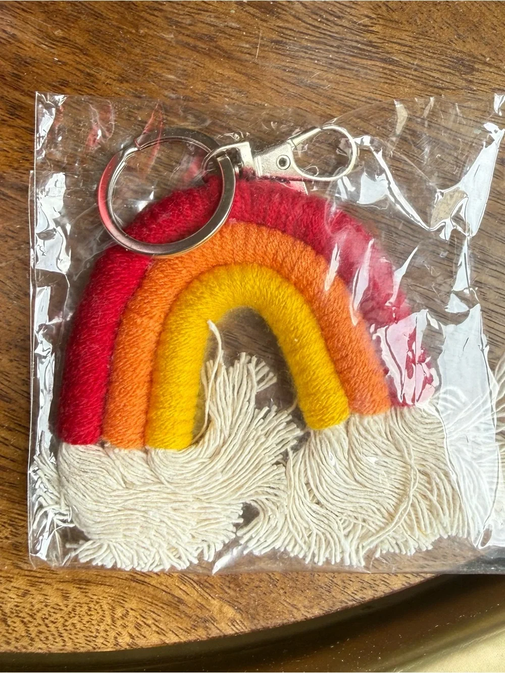 Rainbow Keychain or Bag Charm- Red, Orange & Yellow